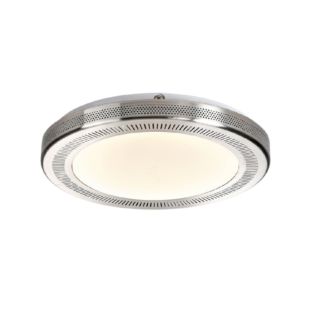 **Strakke Ronde Plafondlamp met Verchroomde Rand**
