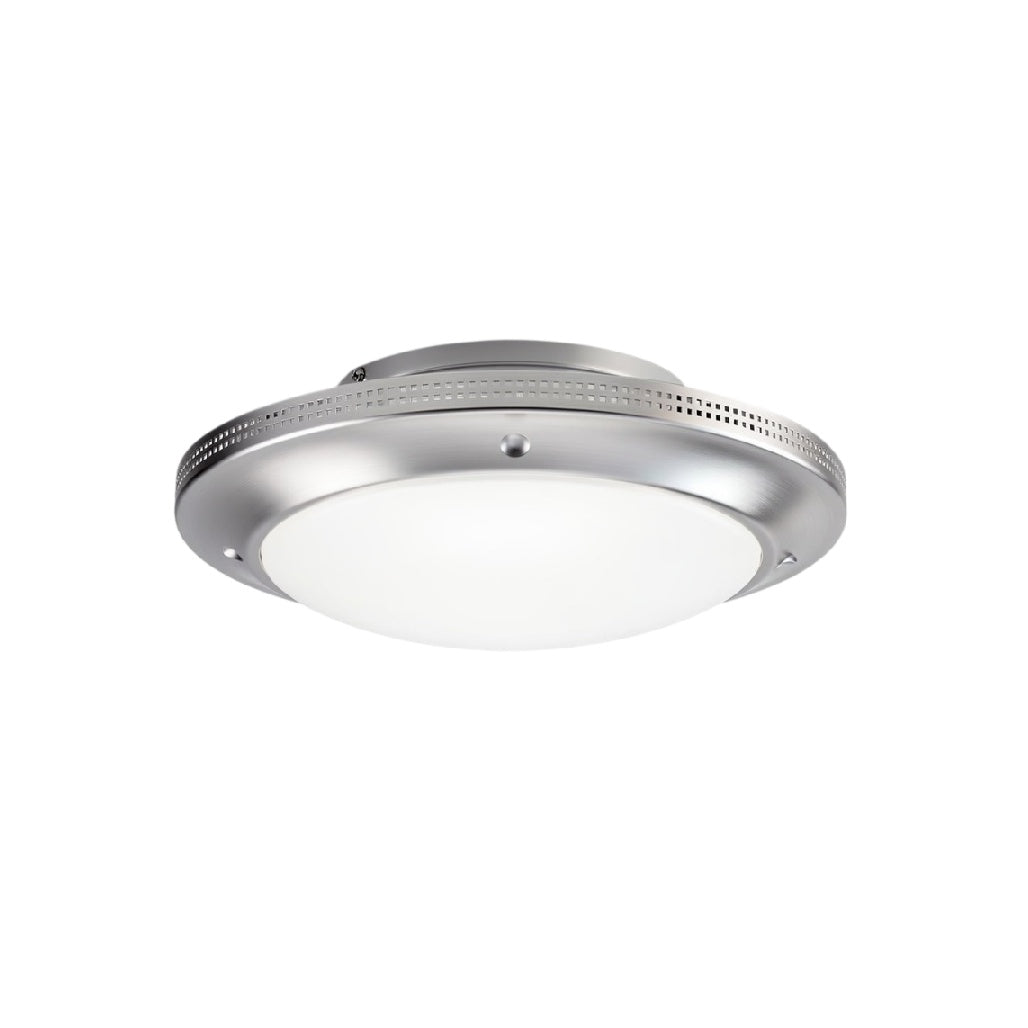 **Technische Titel in het Nederlands: Moderne plafondlamp met metalen afwerking en diffuse verlichting**