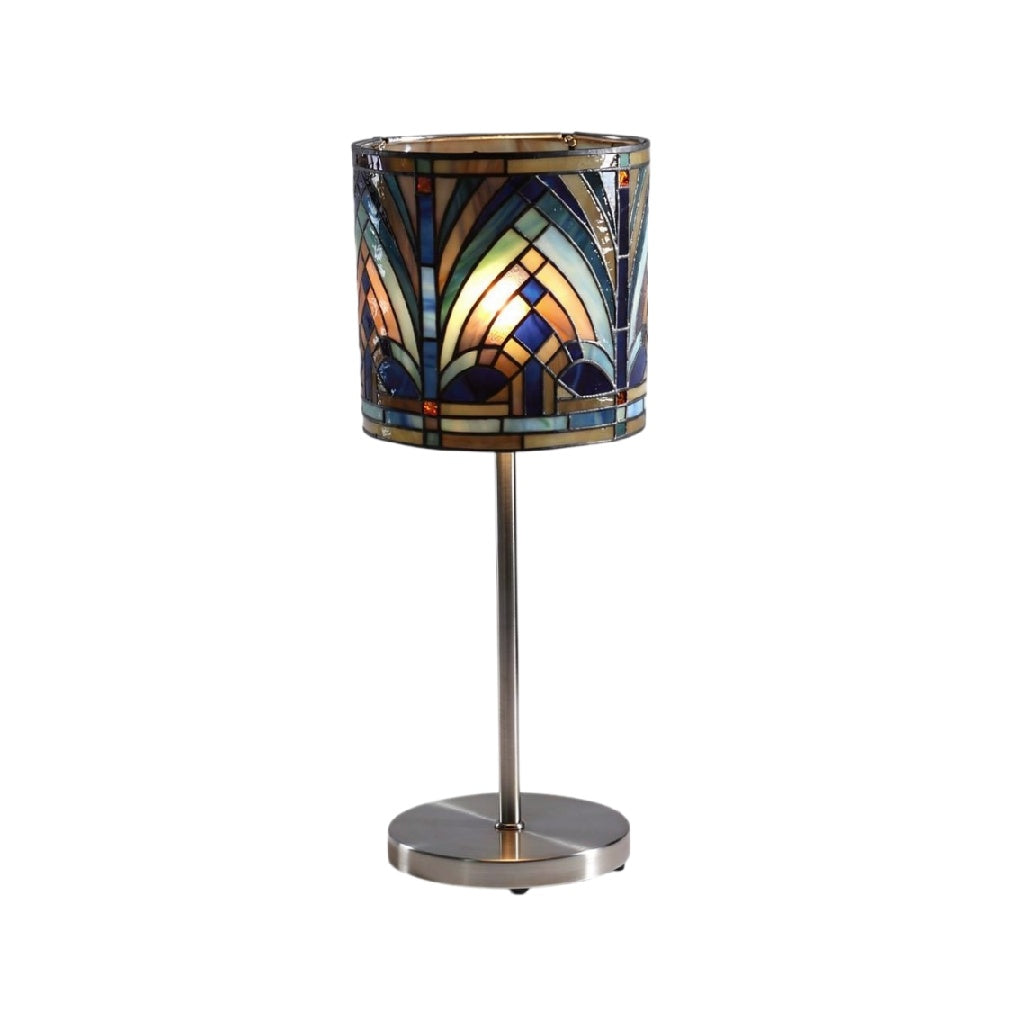 **Technische titel in het Nederlands: 'Stijlvolle Tiffany Tafellamp met Gekleurd Glas'**