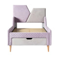 **Moderne Kinderbed met Geïntegreerde Opberglade en Design Hoofdbord**